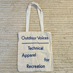 Outdoor voices tote bag